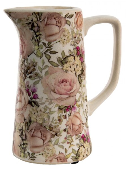 Keramický dekorační džbán s růžemi Roses I M – 750 ml
