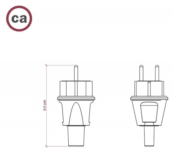 Creative cables Černá schuko zástrčka pro světelný řetěz