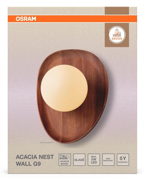 LEDVANCE nástěnné svítidlo Decor Acacia Nest G9 220-240 V dřevo
