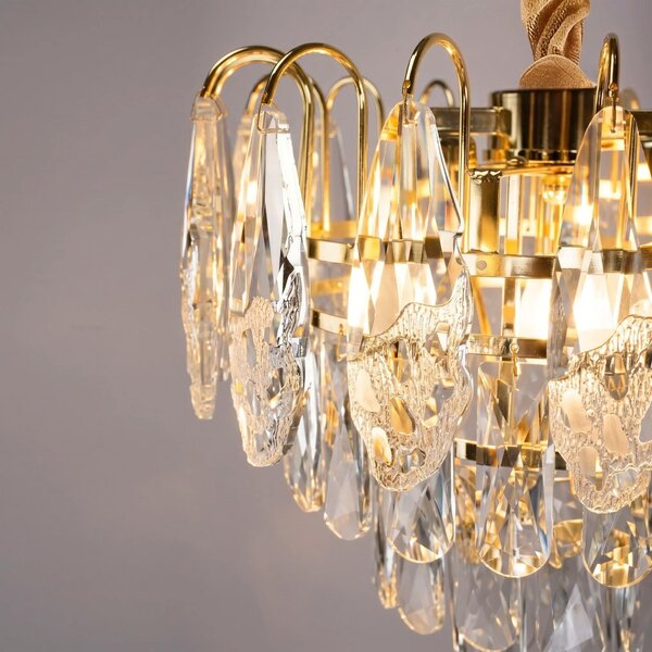 Toolight Křišťálové závěsné osvětlení SWE080-CP 50cm zlaté