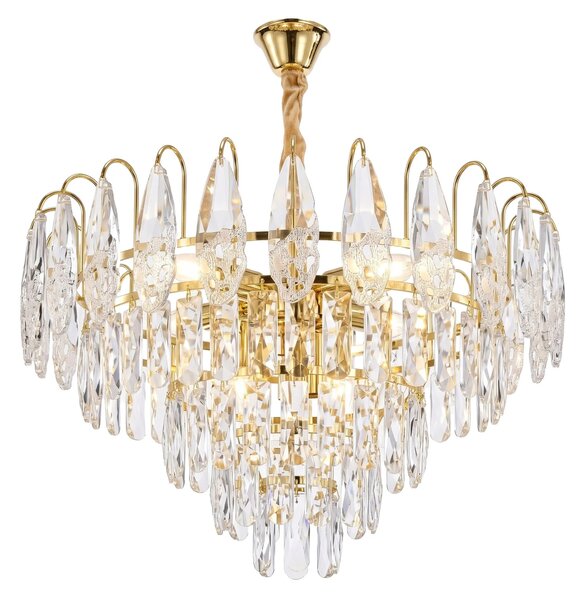 Toolight Křišťálové závěsné osvětlení SWE080-CP 50cm zlaté