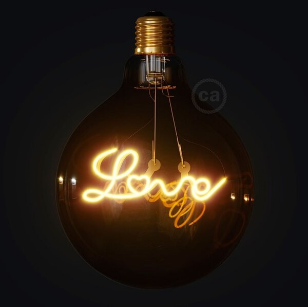 Creative cables Zlatá LED žárovka pro závěsné lampy G125 "love" 5W E27 dekorativní vintage 2000K