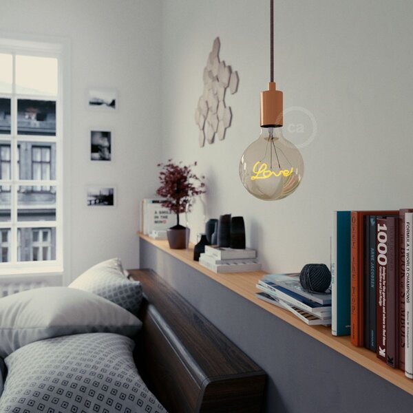 Creative cables Zlatá LED žárovka pro závěsné lampy G125 "love" 5W E27 dekorativní vintage 2000K