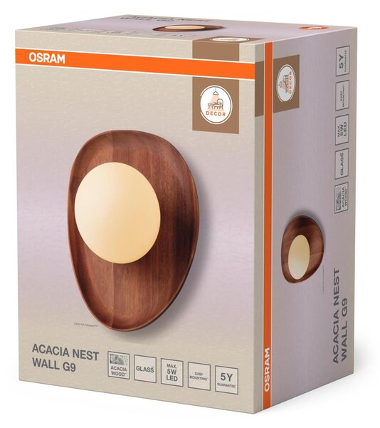 LEDVANCE nástěnné svítidlo Decor Acacia Nest G9 220-240 V dřevo