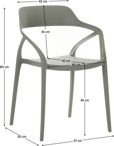 Kondela Stohovatelná židle Alfio - šedá