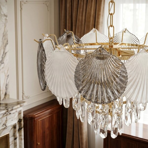 Toolight Křišťálové závěsné osvětlení SWE083-CP 40cm zlaté