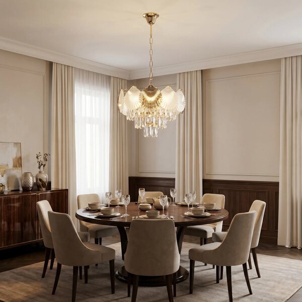 Toolight Křišťálové závěsné osvětlení SWE083-CP 40cm zlaté