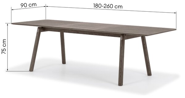 Hector Jídelní rozkládací stůl Selvoni 180/260 cm z masivu expresso