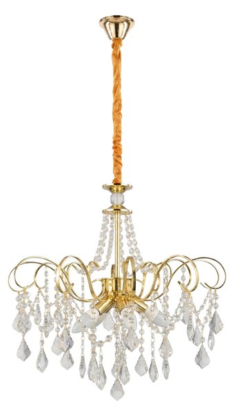 Toolight Křišťálové závěsné osvětlení SWE081-CP 60cm zlaté