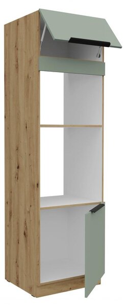 Kondela Skříňka na vestavnou troubu a mikrovlnnou troubu Arsany 60 DPM-210 2F - aquamarine / dub artisan