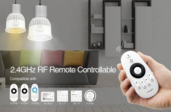 Miboxer LED stmívatelná žárovka GU10, CCT, 6W, 2.4GHz, FUT107
