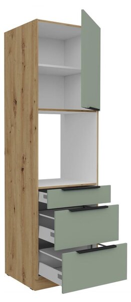 Kondela Skříňka na vestavnou troubu Arsany 60 DPS-210 3S 1F - aquamarine / dub artisan