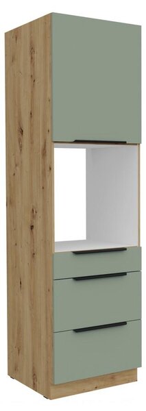Kondela Skříňka na vestavnou troubu Arsany 60 DPS-210 3S 1F - aquamarine / dub artisan