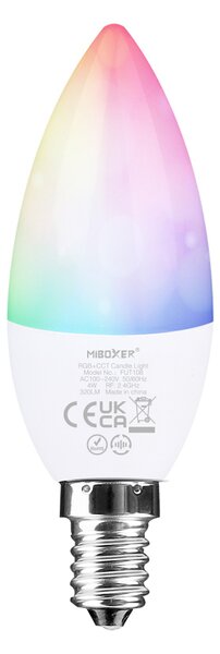 Miboxer LED stmívatelná žárovka E14, RGB+CCT, 4W, 2.4GHz, FUT108