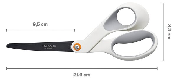 Krejčovské nůžky FISKARS PREMIER titanové, Non stick, s měkkou ergonomickou rukojetí, celková délka 21 cm