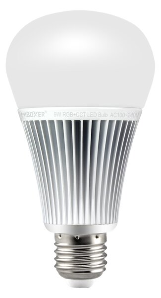 Miboxer LED stmívatelná žárovka E27, RGB+CCT, 9W, 2.4GHz, FUT012