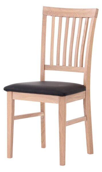 Dubová židle Raines olejovaný bílý dub s černou koženkou