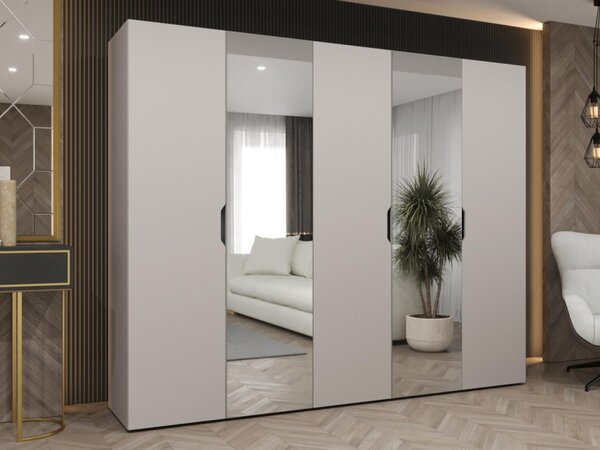 Šatní skříň se zrcadlem Umonca 250, Barva: černá 5903211427299