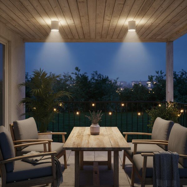 Exteriérové ​​stropní svítidlo Ideal lux 122663 GUN PL1 BIANCO 1xGU10 28W IP44 IP44