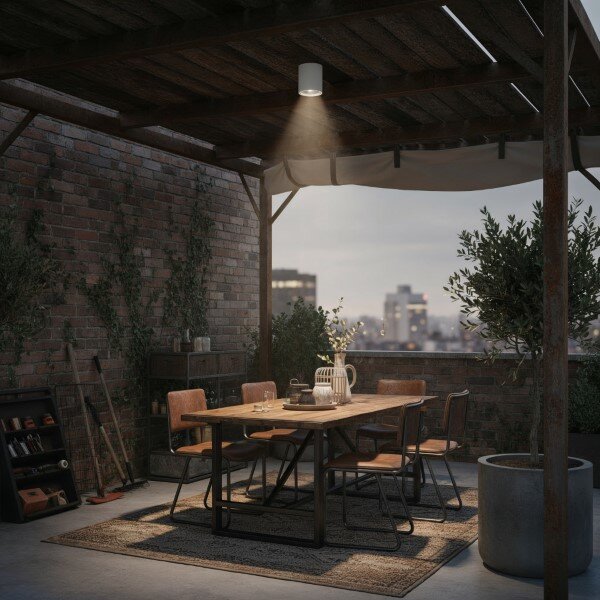 Exteriérové ​​stropní svítidlo Ideal lux 122663 GUN PL1 BIANCO 1xGU10 28W IP44 IP44