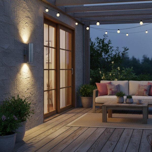 Exteriérové ​​nástěnné svítidlo Ideal lux 033020 GUN AP2 BIG ALLUMINIO 2xE27 60W IP54 IP54
