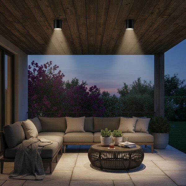 Exteriérové ​​stropní svítidlo Ideal lux 122687 GUN PL1 NERO 1xGU10 28W IP44 IP44