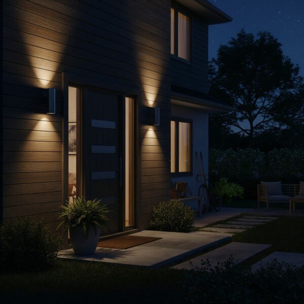 Exteriérové ​​nástěnné svítidlo Ideal lux 033020 GUN AP2 BIG ALLUMINIO 2xE27 60W IP54 IP54