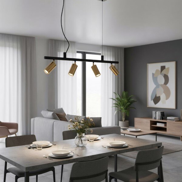 IdealLux 244624 DYNAMITE SP4 závěsné svítidlo GU10 4x28W IP20 matná mosaz