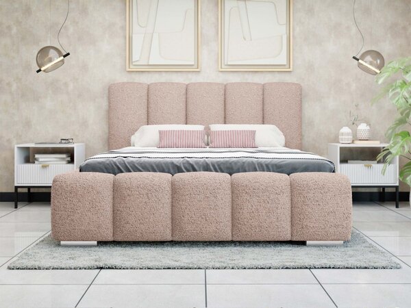 Čalouněná manželská postel Lisko Boucle, Rozměr postele: 140x200, Barva: Abriamo 03 5903211427930