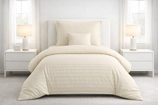 Jahu Stripe 3dílné povlečení - béžová Rozměr: 1x 70 x 90, 1x 140 x 200 a 1x 40 x 40 cm
