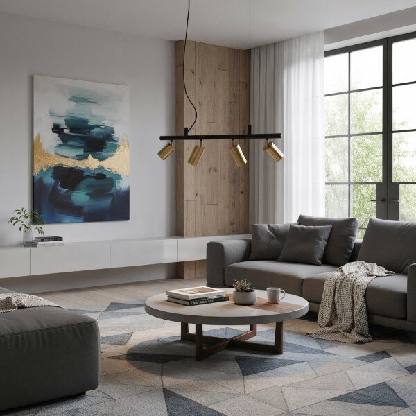 IdealLux 244624 DYNAMITE SP4 závěsné svítidlo GU10 4x28W IP20 matná mosaz