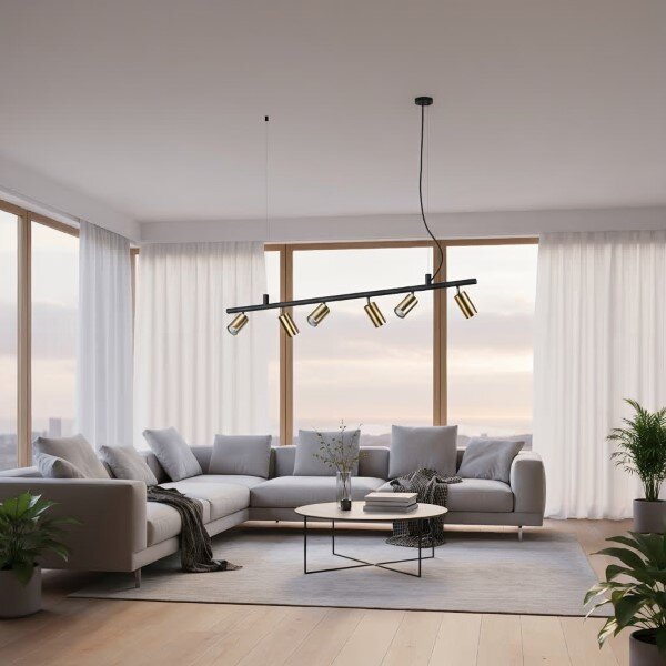 IdealLux 244648 DYNAMITE SP6 závěsné svítidlo GU10 6x28W IP20 matná mosaz
