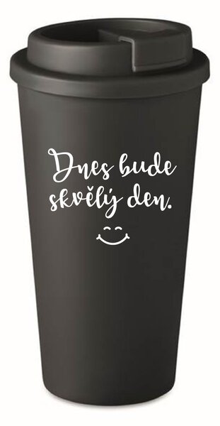 DNES BUDE SKVĚLÝ DEN. - černý termohrnek 475 ml