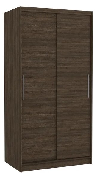 Posuvná skříň ASTEN 100 choco (100 x 200) cm – 5 polic pro přehledné uložení
