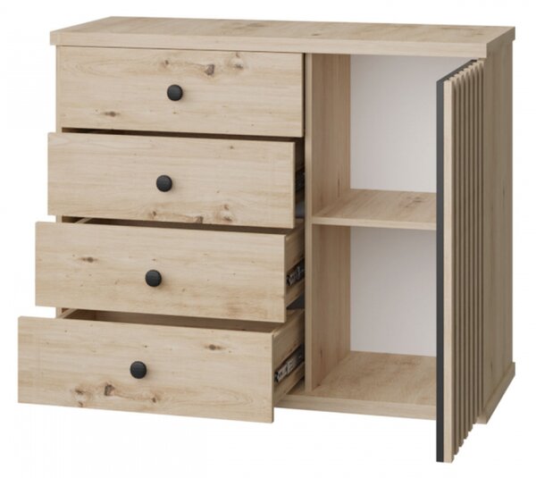 Moderní nábytek do obývacího pokoje Sigeren I, Osvětlení: bez osvětlení, Barva: dub artisan / dub artisan + černá 5903211103469