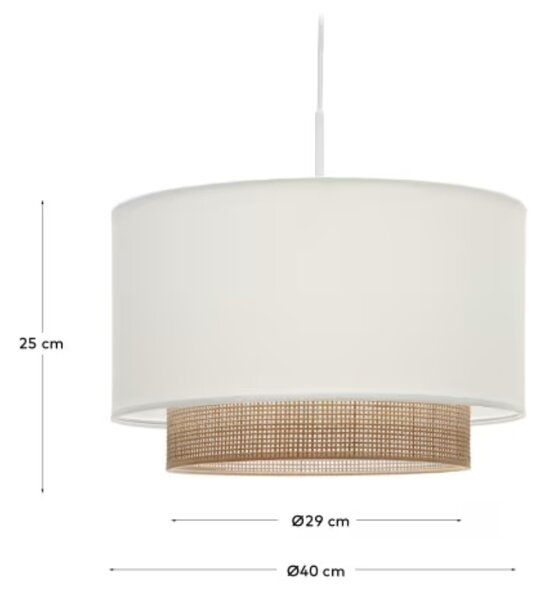 Bílé stínidlo Kave Home Erna 40 cm