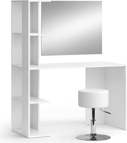 Toaletní stolek Vicco Tower Bílá 122.2 cm se zrcadlem a stoličkou, Model 49441