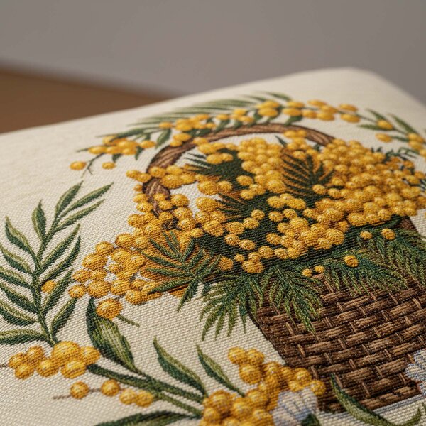 Dekoratex Dekorační povlak na polštářek RETRO RAKYTNÍK, žlutá 45x45cm