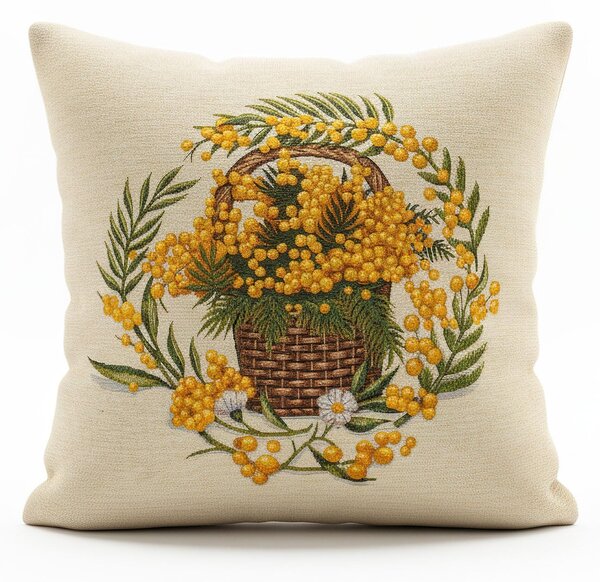 Dekoratex Dekorační povlak na polštářek RETRO RAKYTNÍK, žlutá 45x45cm