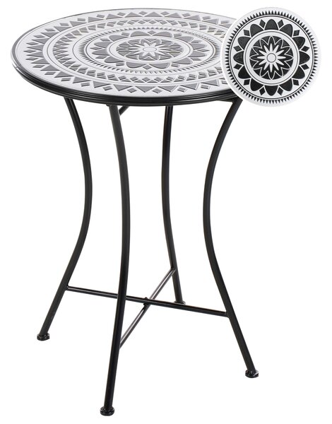 Bistro stolek COMISO 60 cm 60 cm Kov Černá/Bílá