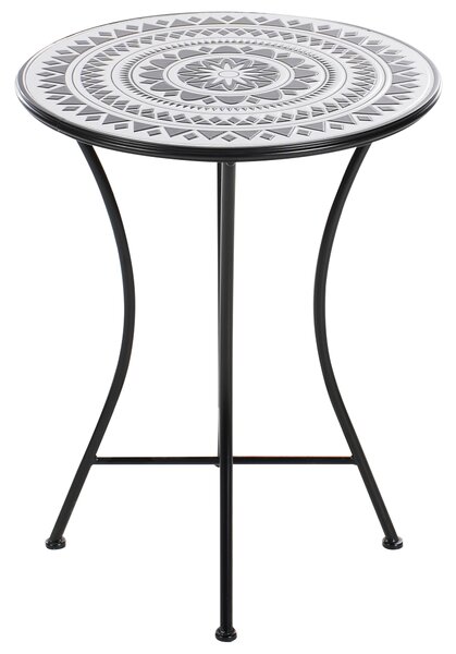 Bistro stolek COMISO 60 cm 60 cm Kov Černá/Bílá