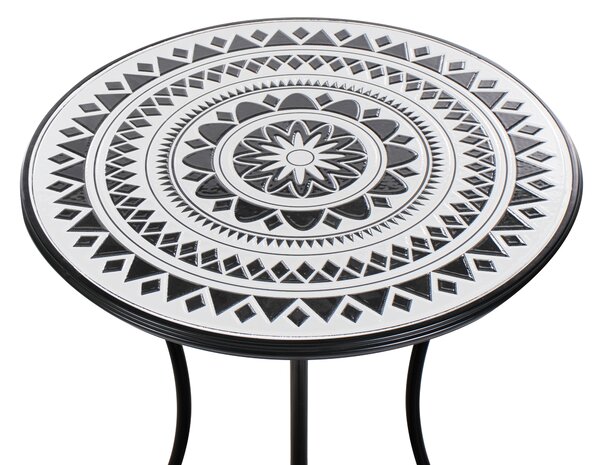 Bistro stolek COMISO 60 cm 60 cm Kov Černá/Bílá
