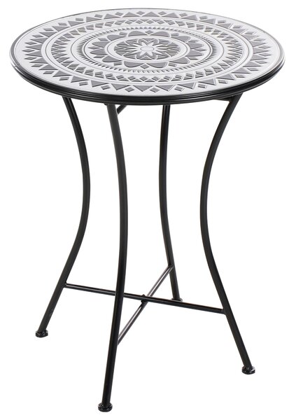 Bistro stolek COMISO 60 cm 60 cm Kov Černá/Bílá
