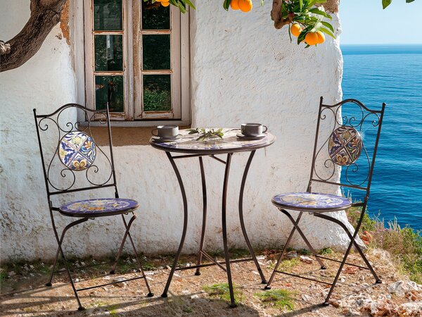 Bistro stolek CORIANO 60 cm 60 cm Kov Modrá