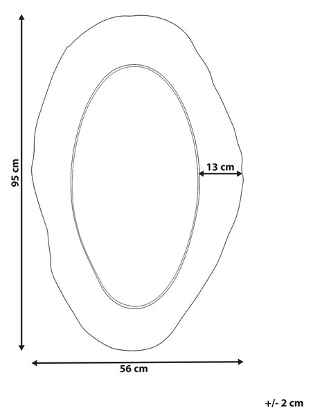 Zrcadlo LOGNES 56 cm 95 cm Černá