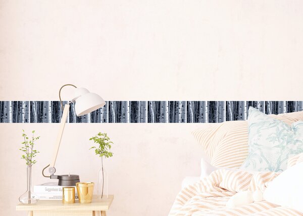 Samolepící bordura na zeď Břízy | 5 m x 13.8 cm | DWB8207