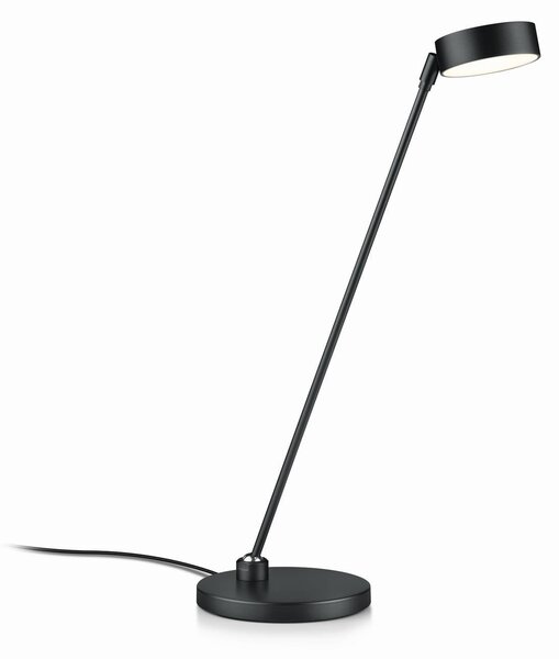 Knapstein LED stolní lampa Yori, matná černá, výška 50 cm, ovládání gesty, stmívatelný, Černá, Obývací pokoj / jídelna, kov, Moderní