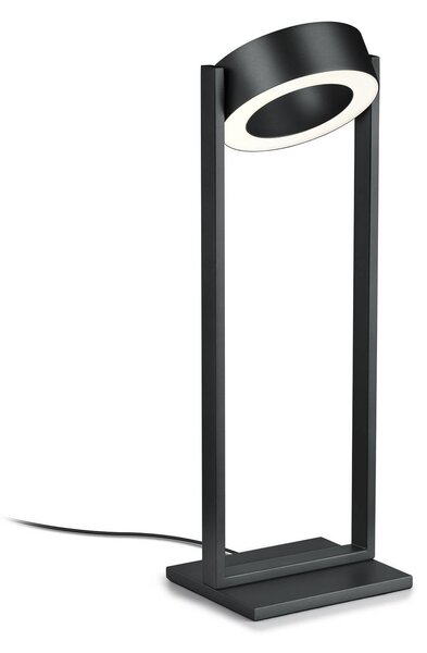 Knapstein LED stolní lampa Wega, matná černá, výška 45 cm, ovládání gesty, stmívatelný, Černá, Obývací pokoj / jídelna, kov, Moderní