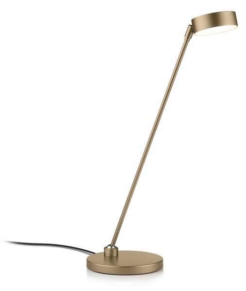 Knapstein LED stolní lampa Yori v barvě efektní bronz, výška 50 cm, ovládání gesty, stmívatelný, Bronz / starožitná mosaz, Obývací pokoj / jídelna, kov, Moderní