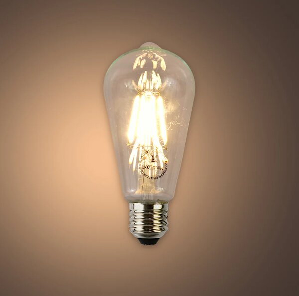 LED stmívatelná žárovka Minalox ST58 E27, 6W, 24V, 2700K